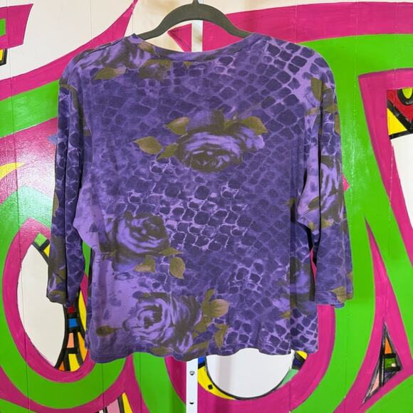 St. John's Bay, Purple Floral Women's Top. Size Petite XL. Good used condition! - Picture 4 of 4